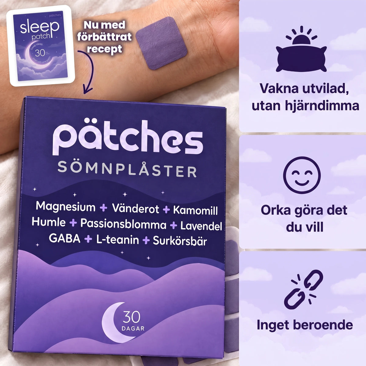 Pätches sömnplåster på handleden