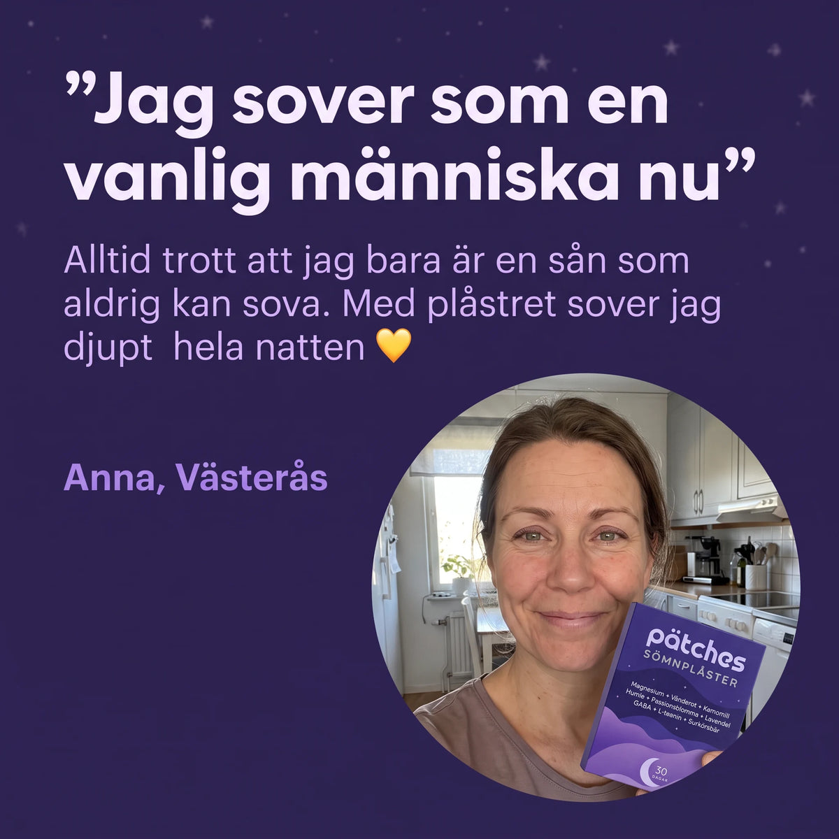 Kund med Pätches sömnplåster