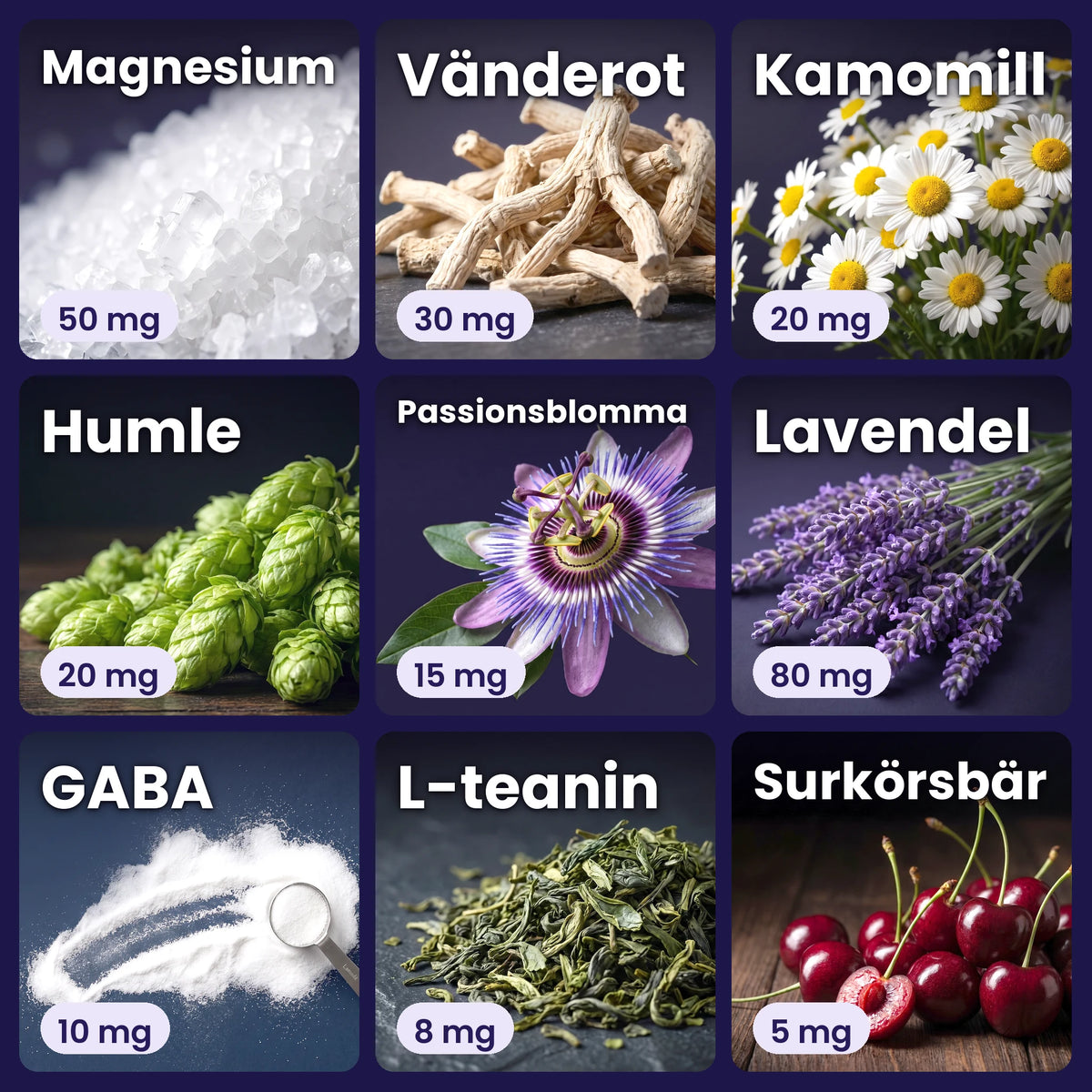 Ingredienserna i Pätches sömnplåster